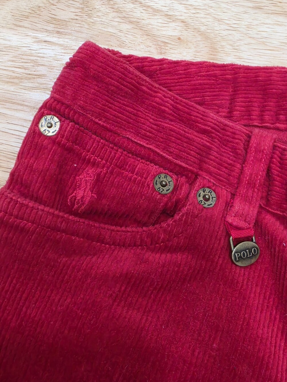 Ralph Lauren Corduroy Pants Boys Size 8 Red 5 Pocket Embroidered Pony - Picture 8 of 12
